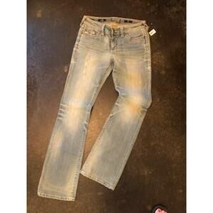 New Women's Affliction jeans waist 30 with tags. JADE STONE CROSS FLAP TARNISH